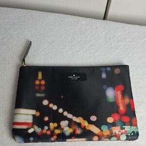 Kate Spade Black Pouch with Vibrant Dots